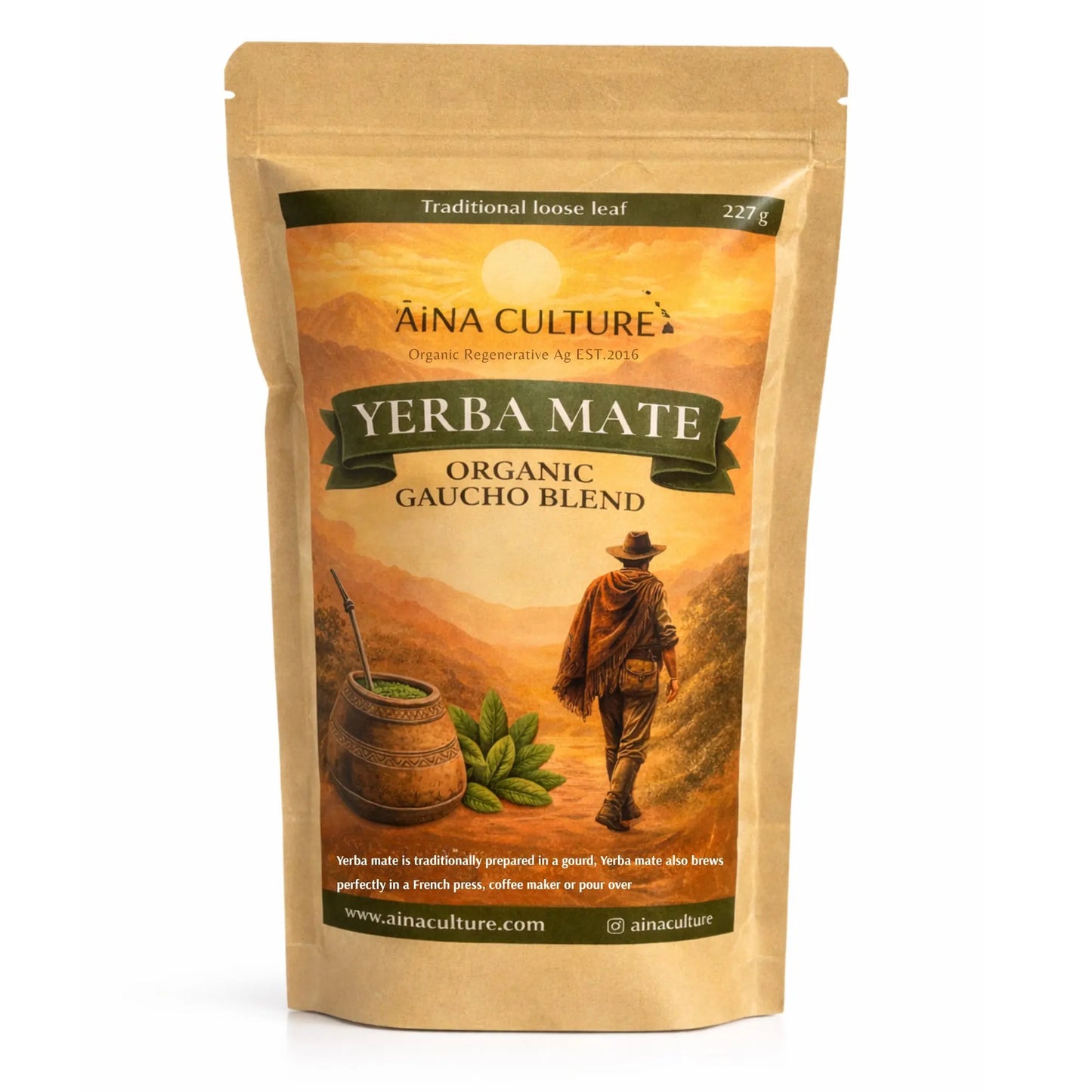 Yerba Mate Traditional Loose leaf with Palo (stem)